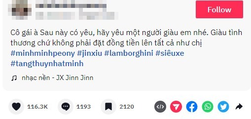 Dòng trạng thái gây chú ý của Jin