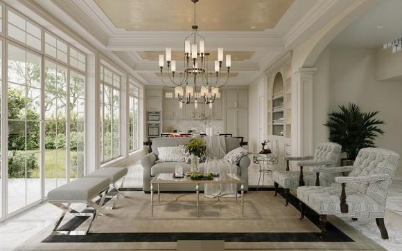 Không gian rộng thoáng, sang trọng, view đẹp và bao quát bởi được lắp nhiều cửa kính.