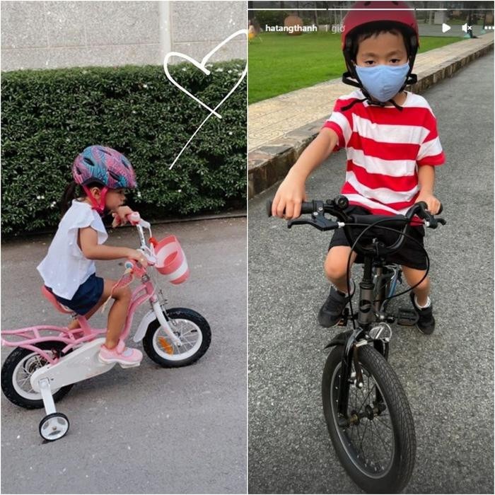 Mặc dù sinh ra đã qua vạch đích nhưng thông qua hình ảnh ngọc nữ chia sẻ trên mạng xã hội, không khó để chúng ta bắt gặp hình ảnh các con của Hà Tăng thường xuyên tự tay làm việc nhà.