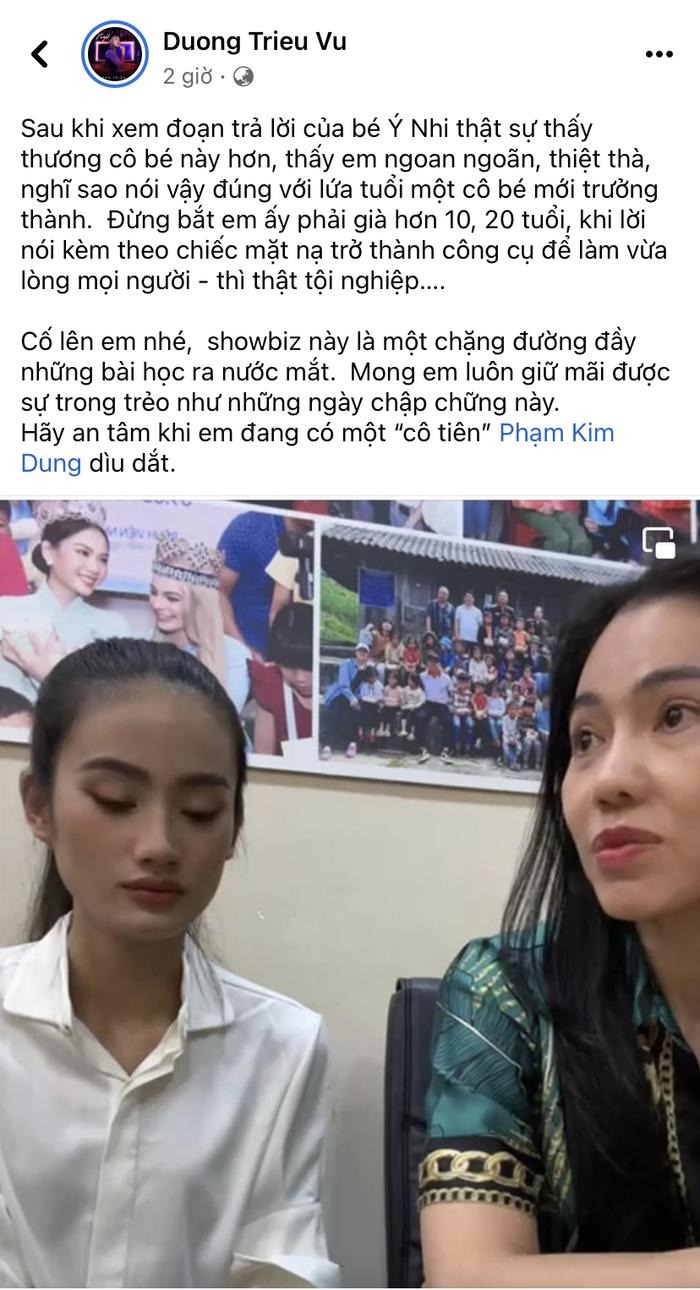 Bài viết của Dương Triệu Vũ về phát ngôn của hoa hậu Ý Nhi đang thu hút sự chú ý từ phía cư dân mạng