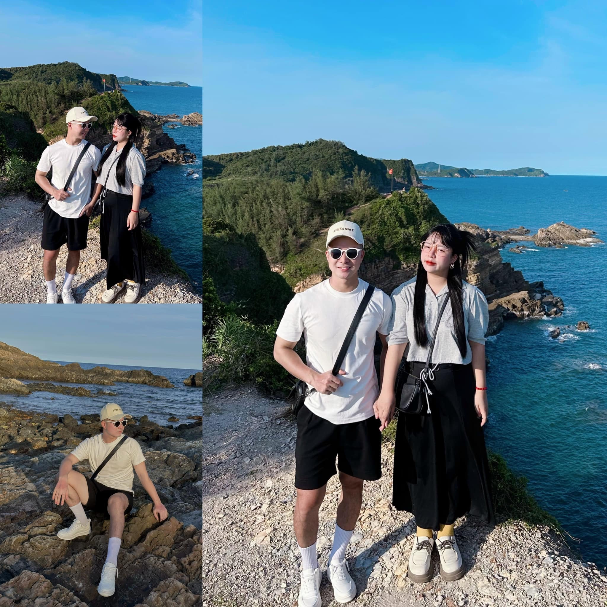 Hai vợ chồng Dung đến đỉnh Móng Rồng.