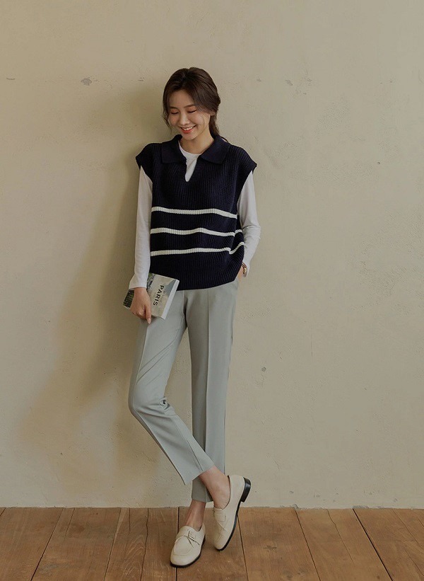 Khi diện những chiếc quần âu ống đứng, các quý cô sẽ có một diện mạo chuyên nghiệp.