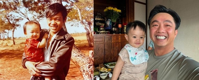 Cường Đô La khoe hình ảnh bên bố ruột và con trai Sutin.