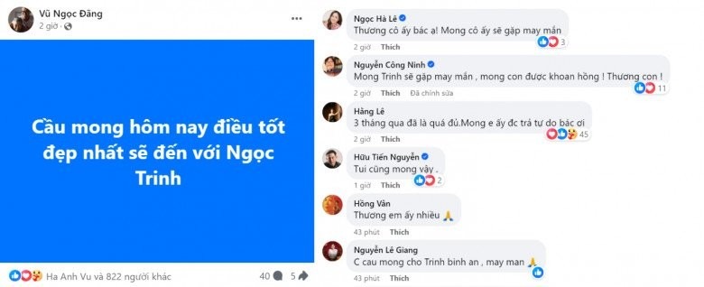 Dàn sao Việt nhắn nhủ tới Ngọc Trinh.