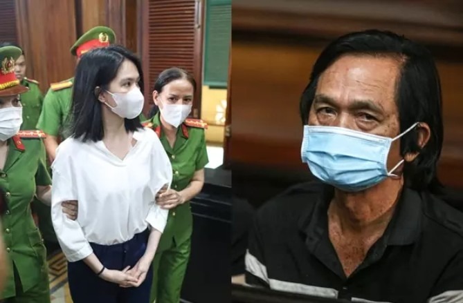 Bố nữ người mẫu vẫn mặc trang phục lúc tham dự phiên tòa.