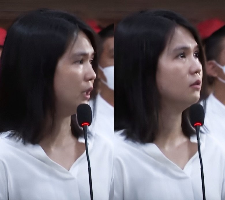 Ngọc Trinh bật khóc khi cho lời khai tại phiên tòa xét xử.