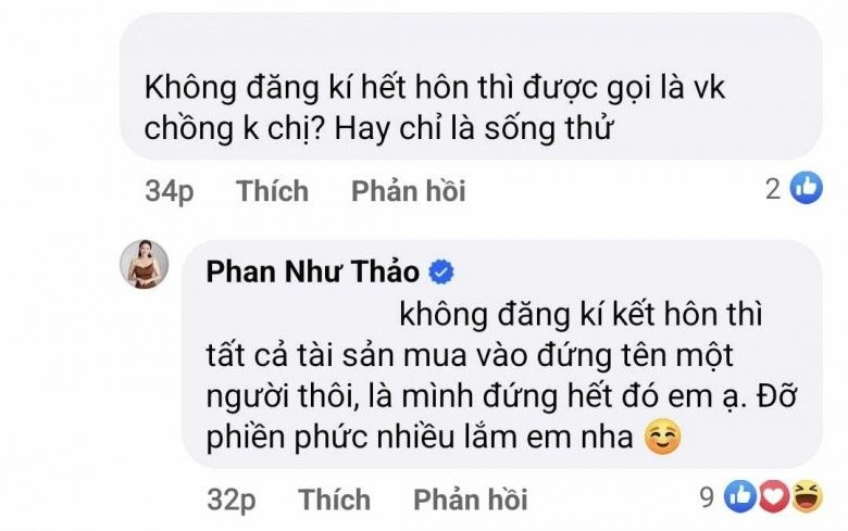Bà xã Đức An phản ứng khi bị nói chỉ đang sống thử vì chưa đăng ký kết hôn.