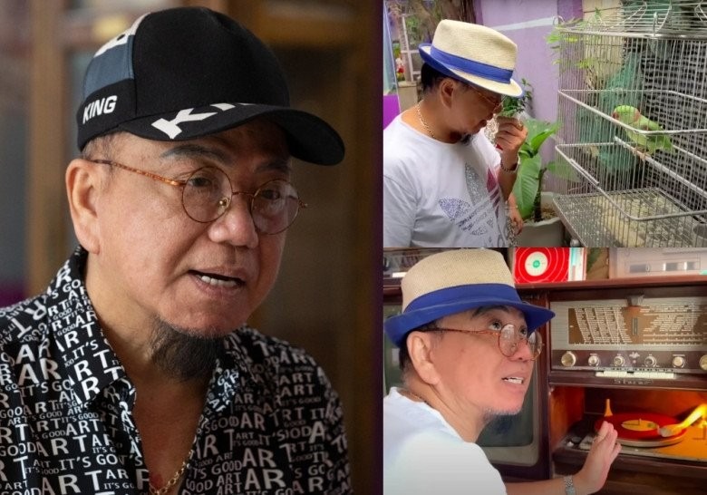 Cuộc sống ở tuổi xế chiều của Hồng Tơ chỉ quanh quẩn ở nhà phụ vợ bán cà phê, chăm sóc chim, cây cảnh...