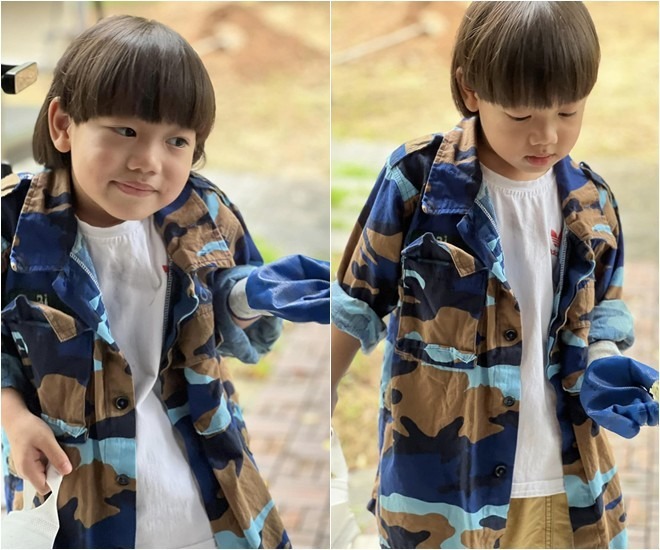 Bão có gương mặt điển trai cùng mái tóc bát úp ngộ nghĩnh.