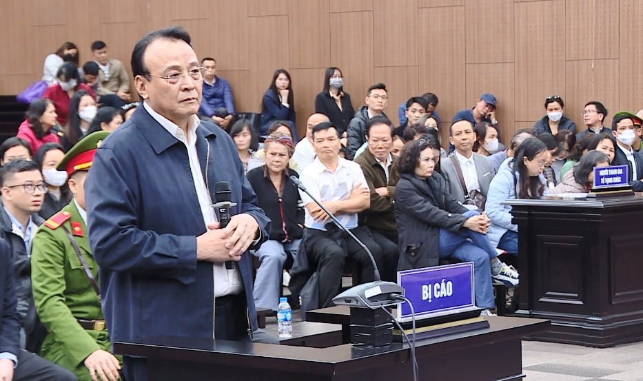 Bị cáo Đỗ Anh Dũng tại phiên tòa sơ thẩm.