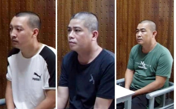 Các đối tượng cầm đầu đường dây tại cơ quan điều tra. Ảnh: VTC News