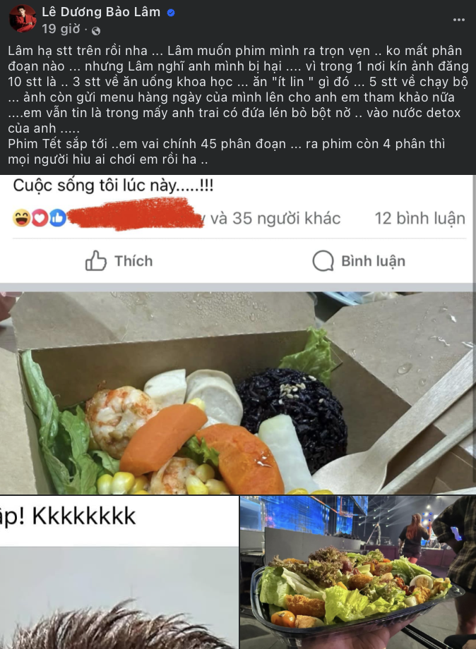 Lê Dương Bảo Lâm tiếp tục khiến cư dân mạng bật cười khi nhắc lại khẩu phần ăn và luyện tập thể thao của Trấn Thành