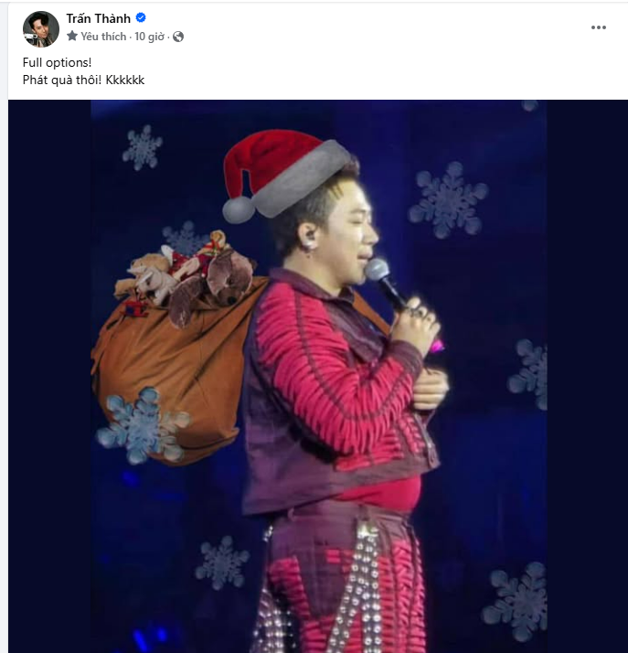 Còn thiếu túi quà nên Trấn Thành đăng lại lần nữa