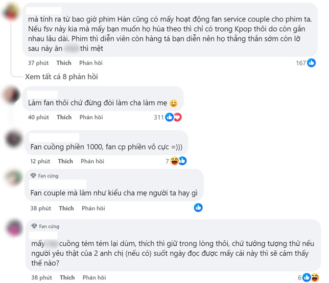 Bình luận của khán giả, nhiều người cảm thấy phiền thay cho cặp đôi