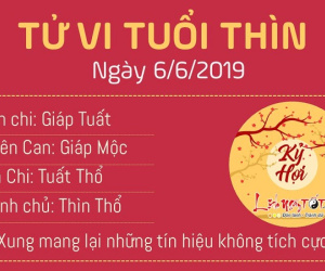Tử vi thứ 5 ngày 6/6/2019 của 12 con giáp: Thìn dễ gây mâu thuẫn, Dậu tài vận phất lên