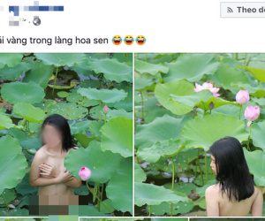 Khoả thân ngâm mình dưới đầm sen để chụp ảnh, cô gái trẻ bị dân mạng chỉ trích gay gắt