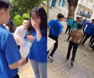 Đang tỏ tình 'crush' đến đoạn cao trào, nam sinh 'tiu nghỉu' khi cô giám thị đến tịch thu cả gấu lẫn hoa