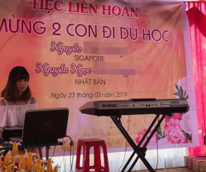 Xôn xao tấm băng rôn mở tiệc liên hoan con đi du học bị chỉ trích: Con học giỏi bố mẹ cứ tự hào, có gì sai