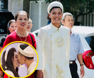 Đám hỏi hoành tráng Bùi Tiến Dũng khép lại với nụ cười mãn nguyện của đôi bạn trẻ