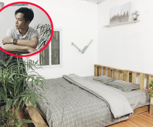 Nam thanh niên trang trí phòng trọ đẹp như studio, tự tay đóng đồ gỗ và nuôi mèo béo ú khiến mọi cô gái trầm trồ