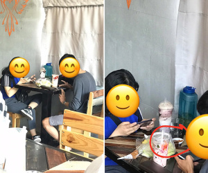 Vào quán cafe, cặp đôi trẻ 'kém duyên' mang trái cây và mắm ruốc thản nhiên ăn gây mùi khó chịu
