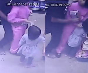 Sốc trước cảnh camera an ninh ghi lại hình ảnh 'yêu râu xanh' ngang nhiên quấy rối các cô gái ngay trong cửa hàng tiện lợi