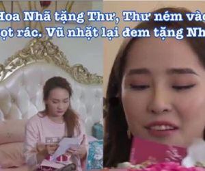 Góc hả hê của fan Về nhà đi con: Thư ném hoa Nhã tặng vào sọt rác, Vũ nhặt lại tặng cho Nhã