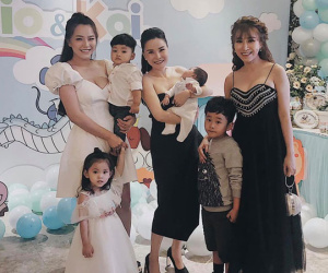 Mây Trắng hội ngộ sau 13 năm, một mình Hải Băng đã 'tay bồng tay bế' 4 nhóc tỳ đáng yêu