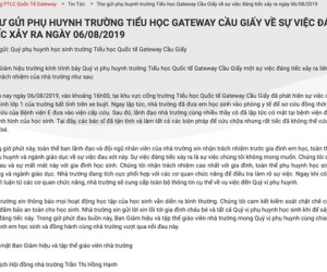 Trường Gateway nửa đêm thay thông báo, gọi cái chết của bé trai lớp 1 là sự việc đáng tiếc, tuyên bố dạy học bình thường