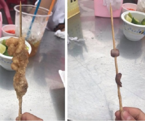 Chi 30k mua xiên mực chiên xù 'tươi lắm', cô gái khóc ròng khi thấy mẩu nhân bên trong còn dân mạng lại cười lăn lóc