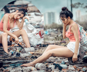 'Nữ chủ tịch' giả nghèo đi nhặt rác được dân mạng chú ý vì quá sexy, gợi cảm