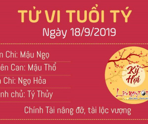 Tử vi thứ 4 ngày 18/9/2019 của 12 con giáp: Hợi lộc lá đầy tay, Dậu cần giải đen