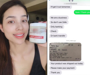 Đùng đùng 'bóc phốt' nhãn kem của Phạm Hương ép khách lấy hàng, cô gái để lộ bằng chứng order cho sang mồm rồi 'bom'