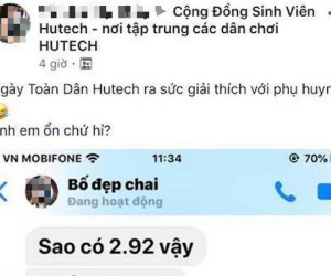 Sinh viên Hutech khóc ra tiếng Mán vì bị phụ huynh mắng tới tấp khi trường gửi tin nhắn bảng điểm, tìm hiểu kỹ nguyên nhân ai cũng tá hoả