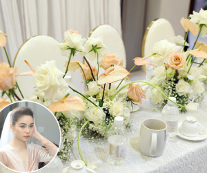 Lễ ăn hỏi của Giang Hồng Ngọc tại nhà riêng: Không gian trang nhã phủ đầy hoa tươi, cô dâu xinh đẹp vừa dịu dàng vừa gợi cảm