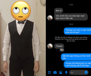 Gái inbox hỏi mua mèo ở đâu, thanh niên rep: 'Bạn nói xem vì sao mình phải trả lời bạn?' liền bị 16k người phẫn nộ trên Facebook