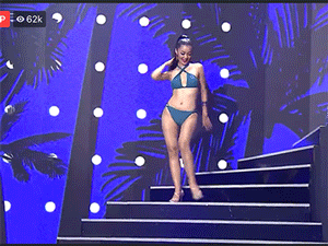 Video Kiều Loan đánh hông tự tin, gợi cảm với bikini ở bán kết Miss Grand