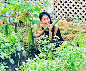 Khu vườn đủ thứ rau quả sạch trong biệt thự của Công Vinh - Thủy Tiên