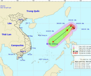 Bão giật cấp 13 đang tiến vào biển Đông