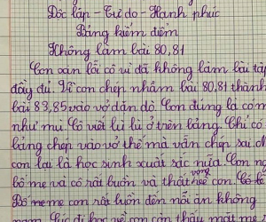 Cười 'té ghế' với bản kiểm điểm hài hước của học sinh tiểu học