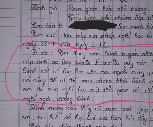 Học sinh viết đơn xin nghỉ học với lý do mắc bệnh 'truyền nhiễm cấp tính virus gây ra', cô giáo sốt sắng hỏi thăm nhưng lại nhận được cái kết hài hước