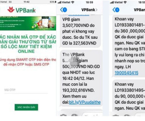 2 phút, 18 giao dịch và 460 triệu bị 'ngân hàng' giả mạo VPBank lừa đảo