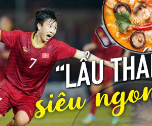 Tiền đạo nữ Việt Nam: 'Lẩu Thái cay nhưng ngon quá mọi người ơi!'