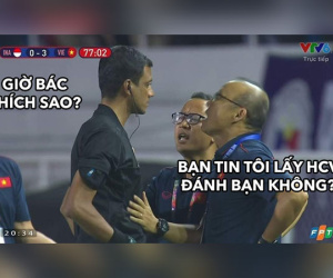 Khoảnh khắc 'cà khịa' trọng tài đi vào lịch sử của thầy Park Hang Seo trở thành nguồn cảm hứng chế ảnh bất tận của cư dân mạng