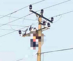 Người đàn ông chết treo lủng lẳng trên đường điện 35 KV sau tiếng nổ lớn