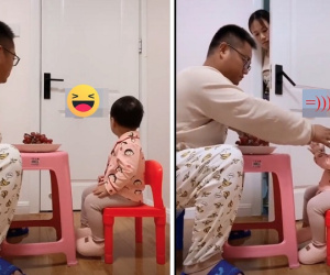 Màn 'hợp tác' đỉnh cao ngang diễn viên của hai bố con: Xem điện thoại ngang nhiên, mẹ kiểm tra chục lần vẫn không bắt được