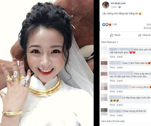 Cô dâu của Văn Đức hớn hở khoe vàng đeo kín cổ, nặng tay sau đám hỏi, tuyên bố: 'Lấy chồng cho bằng bạn bằng bè!'