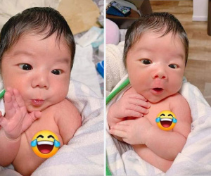 Biểu cảm đáng yêu của em bé khiến dân mạng 'đổ gục', không quên thắc mắc: 'Muốn mang về nuôi thì phải làm sao'