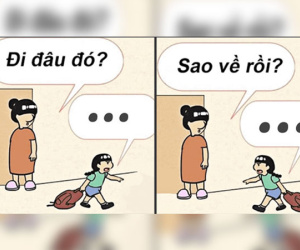 Nguồn gốc của bức hình 2 mẹ con với câu thoại 'đi đâu đó' đang gây sốt trên mạng