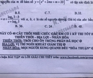 Thầy giáo ra đề ôn thi cho học sinh nhưng vẫn hài hước để lại lời nhắn cực tâm lý: Chúc các em có một kỳ thi 'Thiên thời - Địa lợi - Nhân hòa'